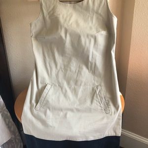 Tan and Navy Blue at the bottom dress